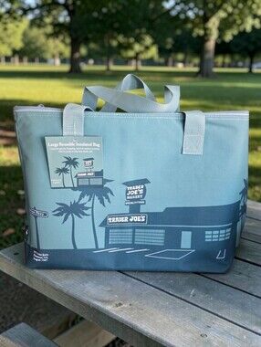 TRADER JOE'S Large Insulated Bag-Blue